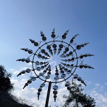 Уникальная и волшебная металлическая ветряная мельница с садовым колом, формой цветка, металлическим ветром, поделками для украшения на открытом воздухе, различными цветами